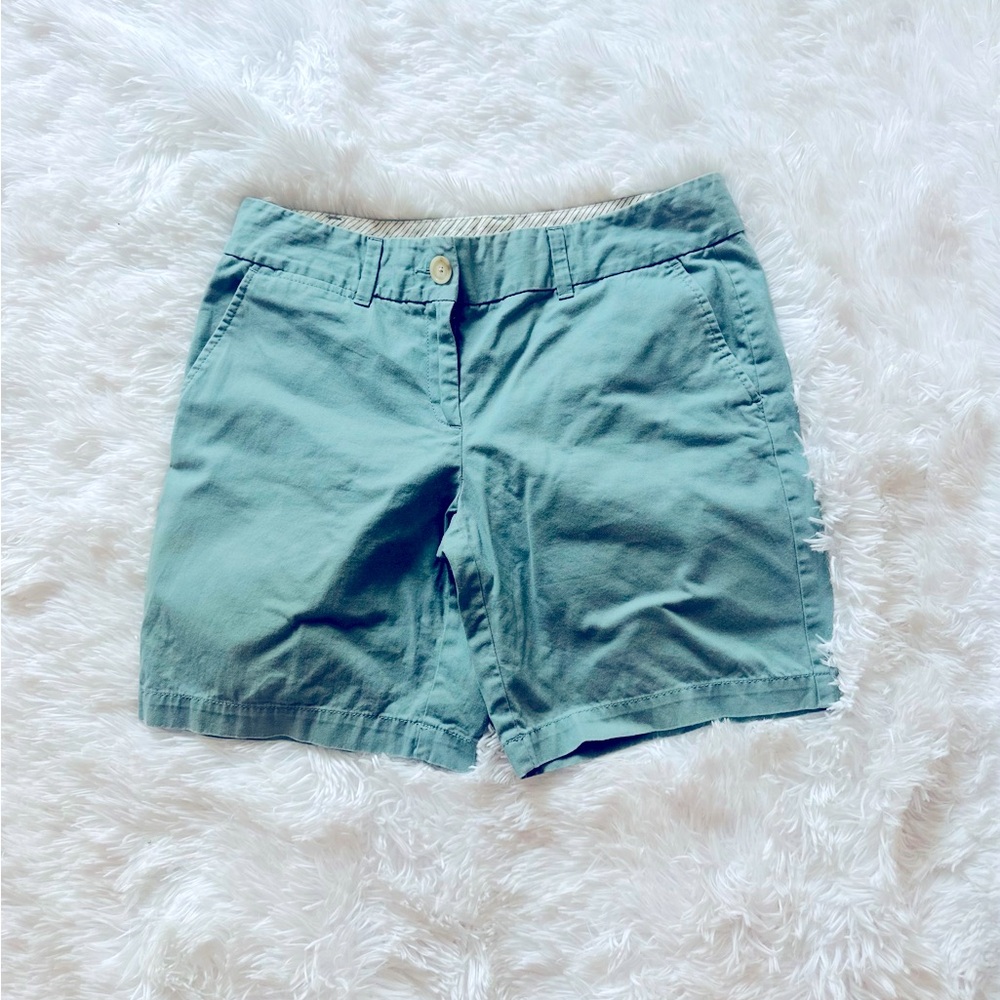 LOFT Green Bermuda Shorts Elastic Waist
